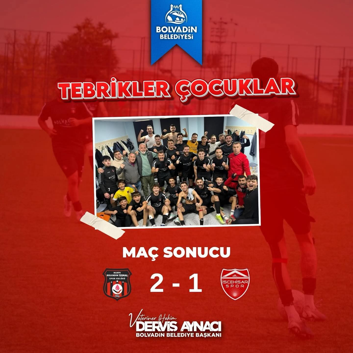 Bolvadin Termal Spor’dan 2-1’lik Galibiyet