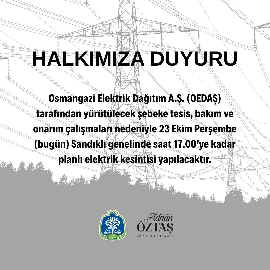 OEDAŞ Tarafından Planlanan Elektrik Kesintisi Hakkında Bilgilendirme