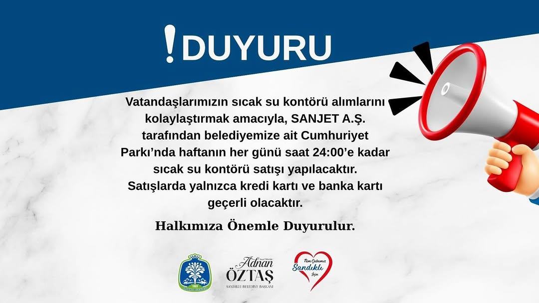 SANJET A.Ş.'den Sıcak Su Kontörü Satış Duyurusu